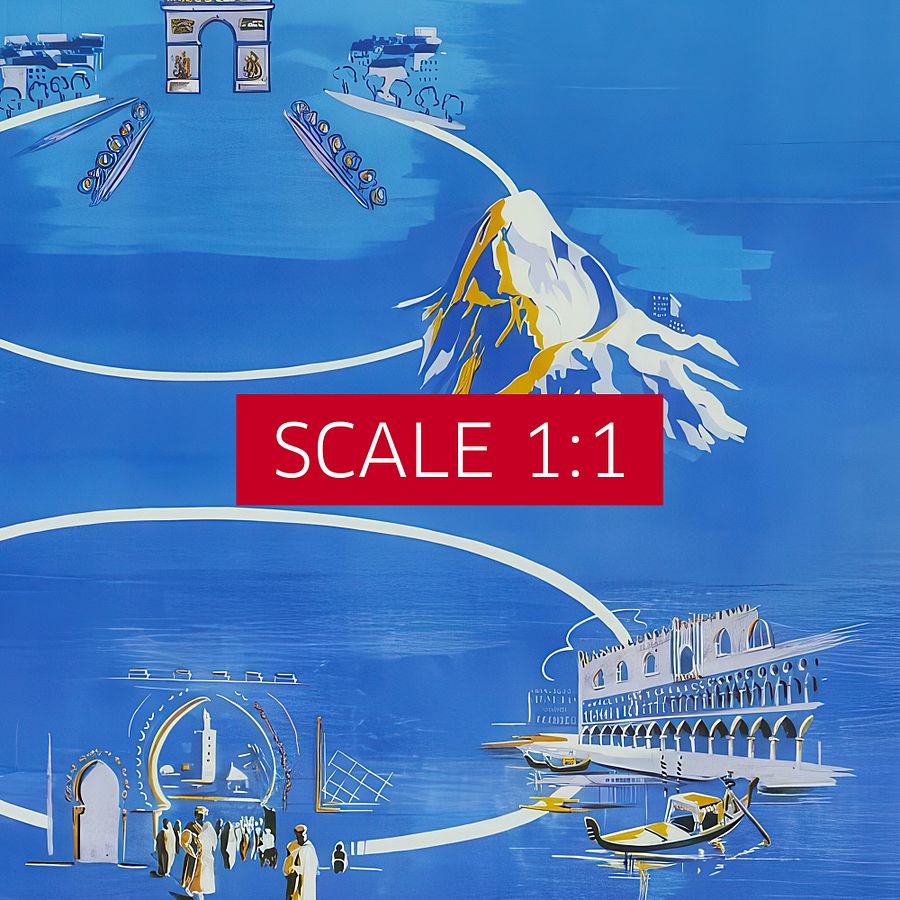 Morocco, Air Atlas/Air Maroc, 1954 — retro travel poster, vintage travel print product image (6)
