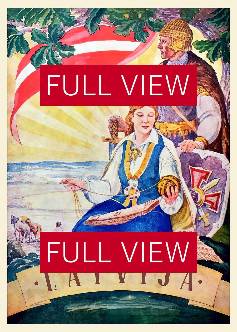 Latvia retro poster 1934 / Latvija 1934 — retro vintage travel poster, retro travel art, retro travel wall art product image (3)