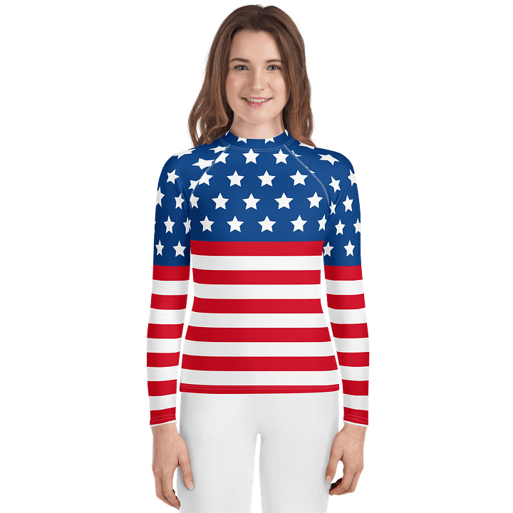 Starry Stripes Youth Rash Guard product image (1)