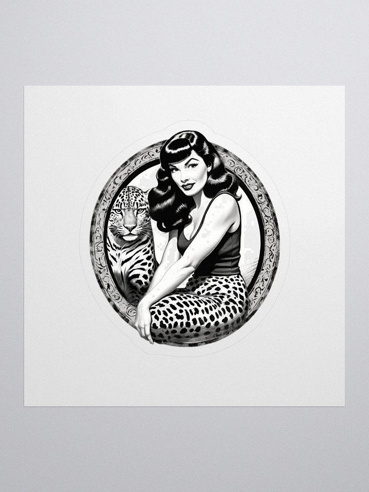 Bettie Page Leopard Kiss Cut Stickers product image (1)
