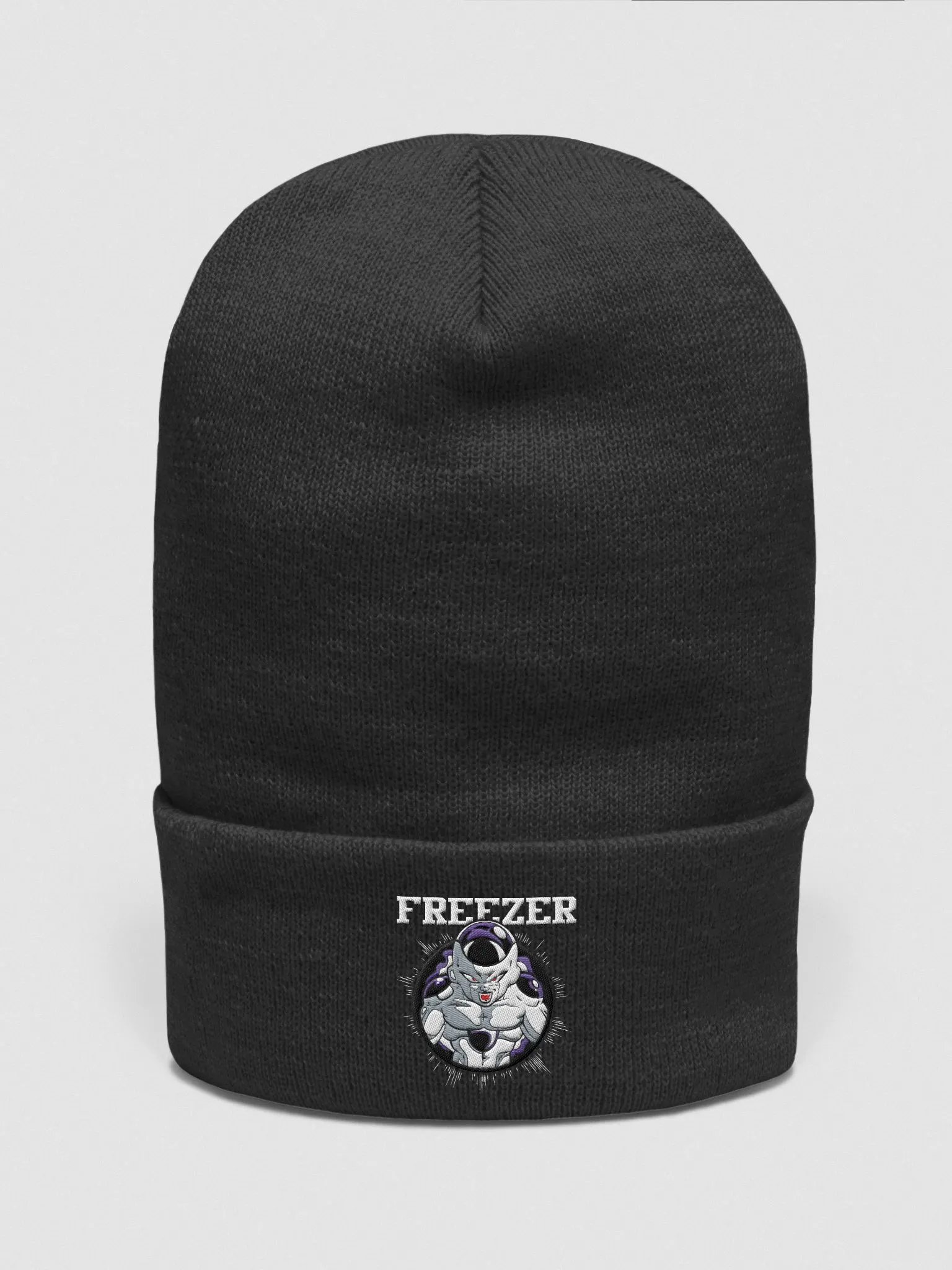 DBZ Freeza Stylized Warrior Embroidered Beanie Cap – Premium Knit Hat for Dragon Ball Z Fans product image (2)