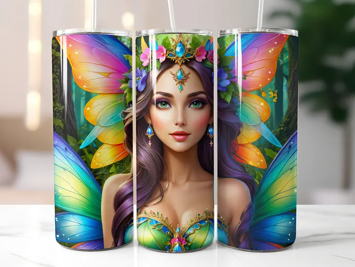 Butterfly Fairy 20 oz Skinny Stainless Steel Tumbler - v2 product image (2)
