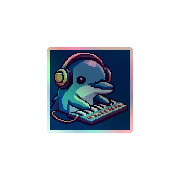 Dolphin DJ Sticker (Holographic) product image (1)