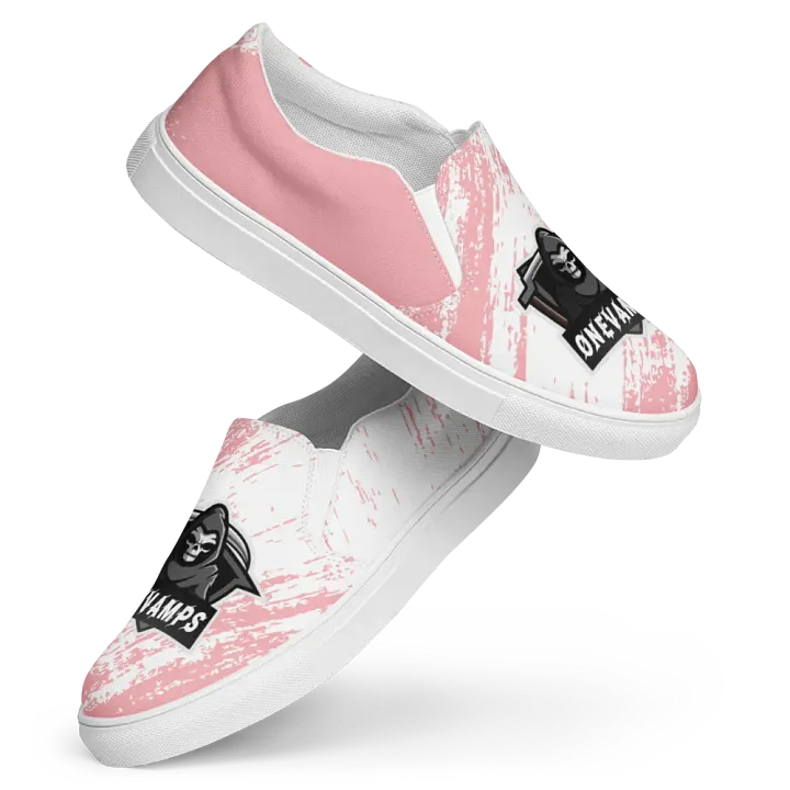 Women's Slip-On Canvas Shoes OneVamps Pink-White product image (2)