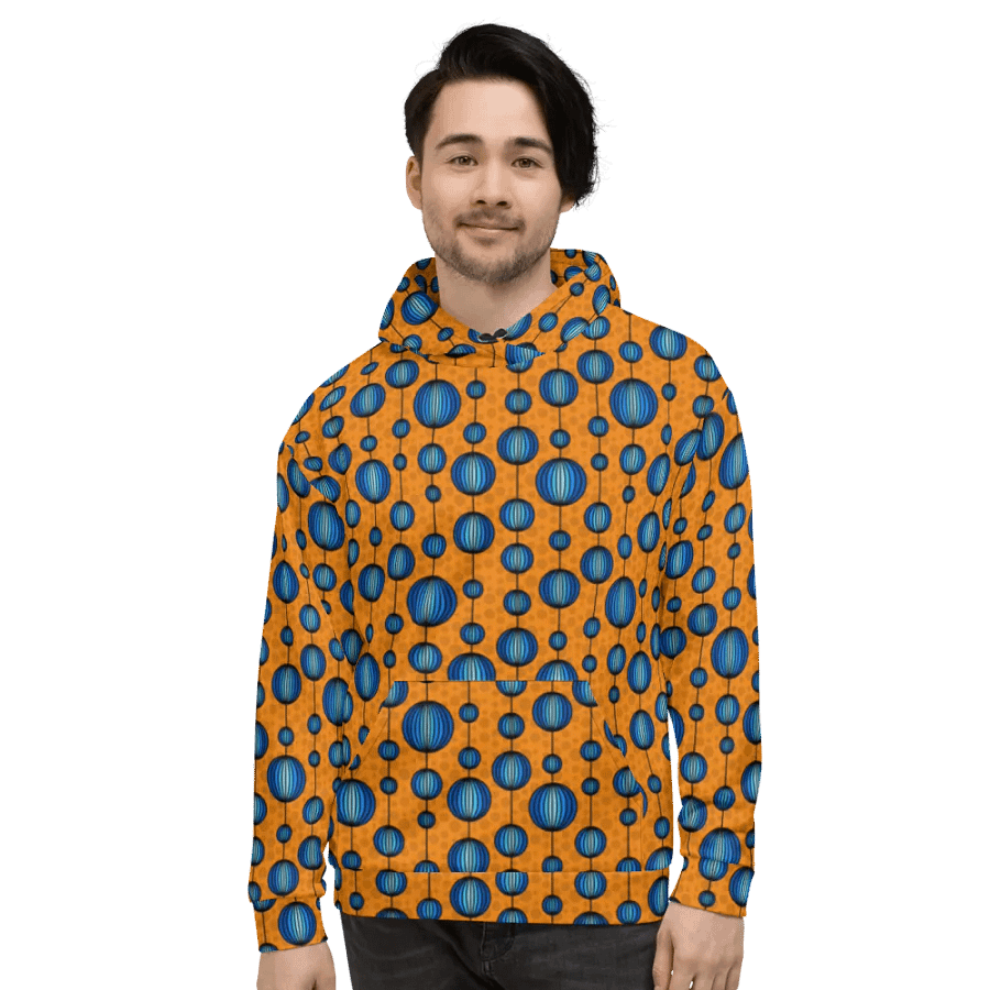 Weirdly Zen Hoodie - Orange and Blue Abstract product image (5)