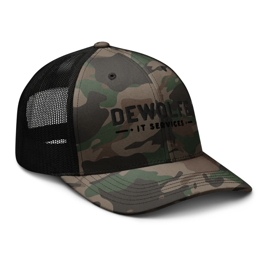 DEWOLFE IT SERVICES Camo Trucker Cap product image (6)