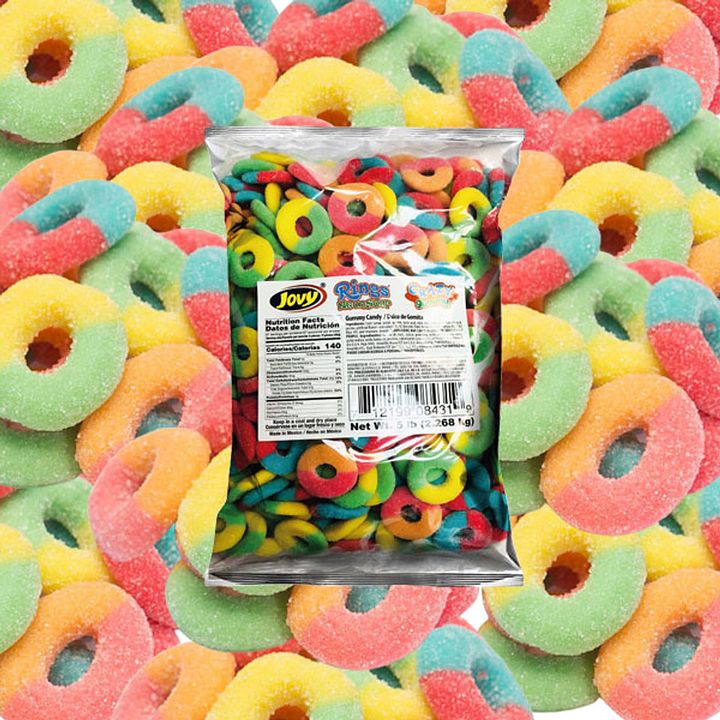 Neon Gummy Rings 5 pound bag product image (1)
