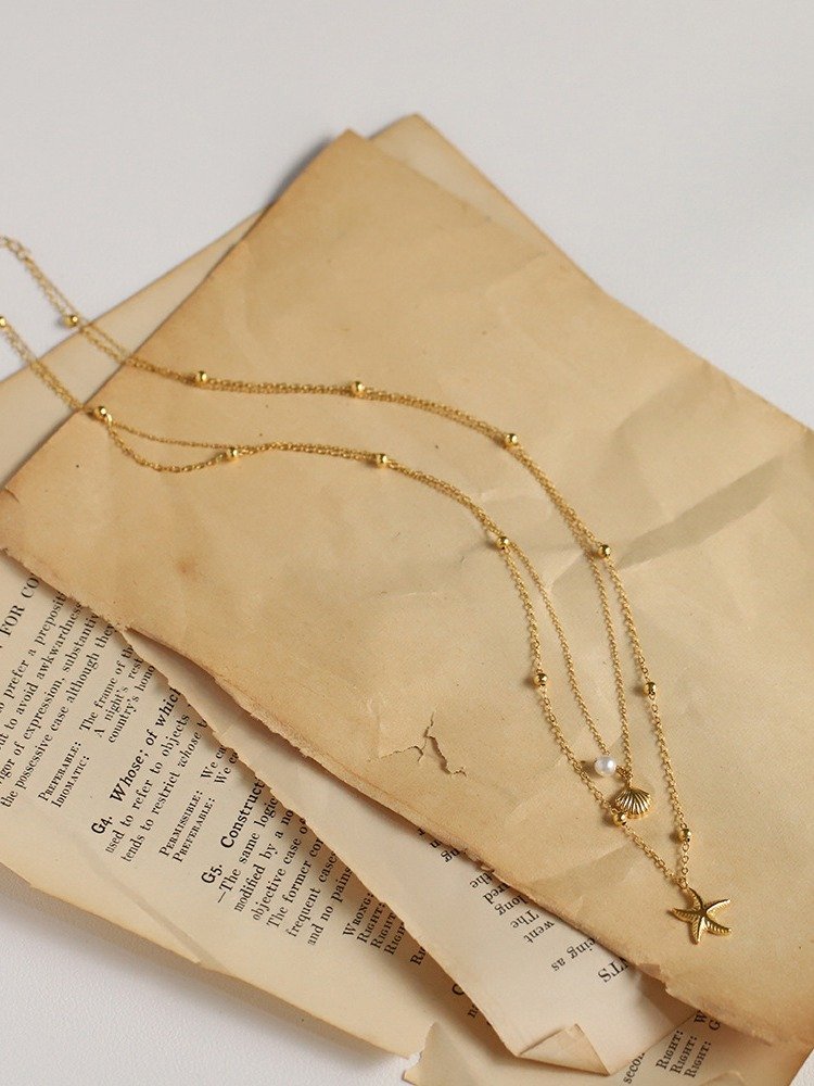 Starfish Shell Necklace | 18K Gold Plated. product image (8)