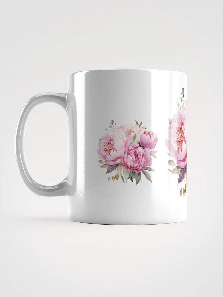 Pink Peonies White Glossy Mug product image (2)