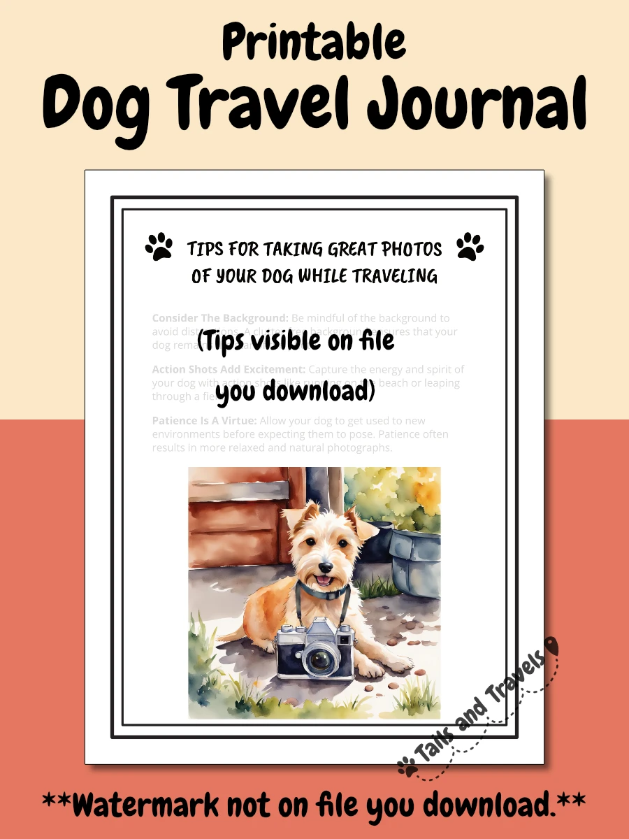 Printable Dog Travel Journal product image (8)