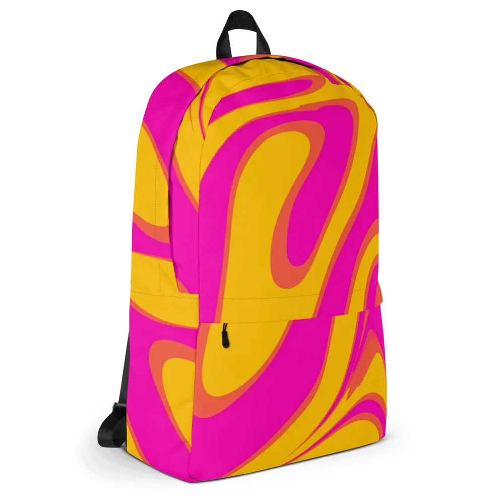 Pink and Yellow Psychedelic Swirls All-Over Backpack product image (5)