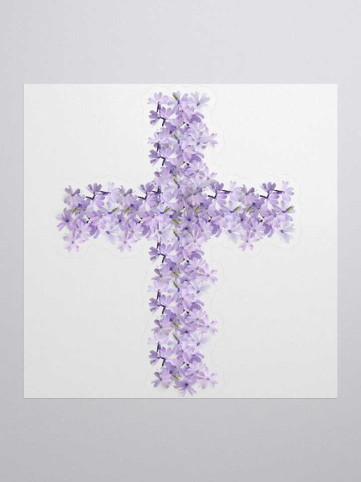 Lilac Floral Cross Sticker product image (2)