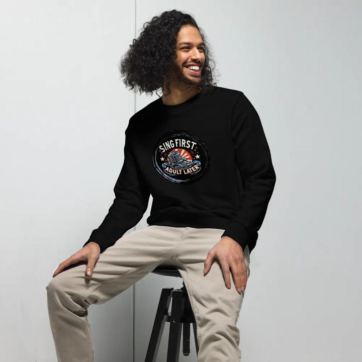 Retro Mic Vibes Organic Sweatshirt For Singers product image (1)