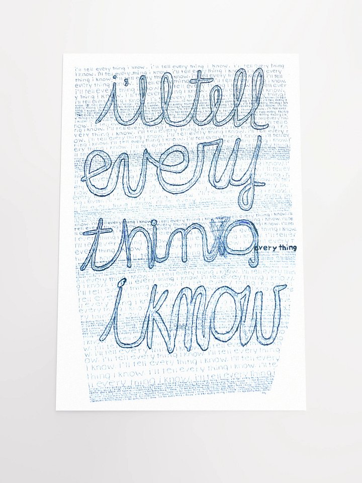 I'll Tell Everything Poster product image (2)