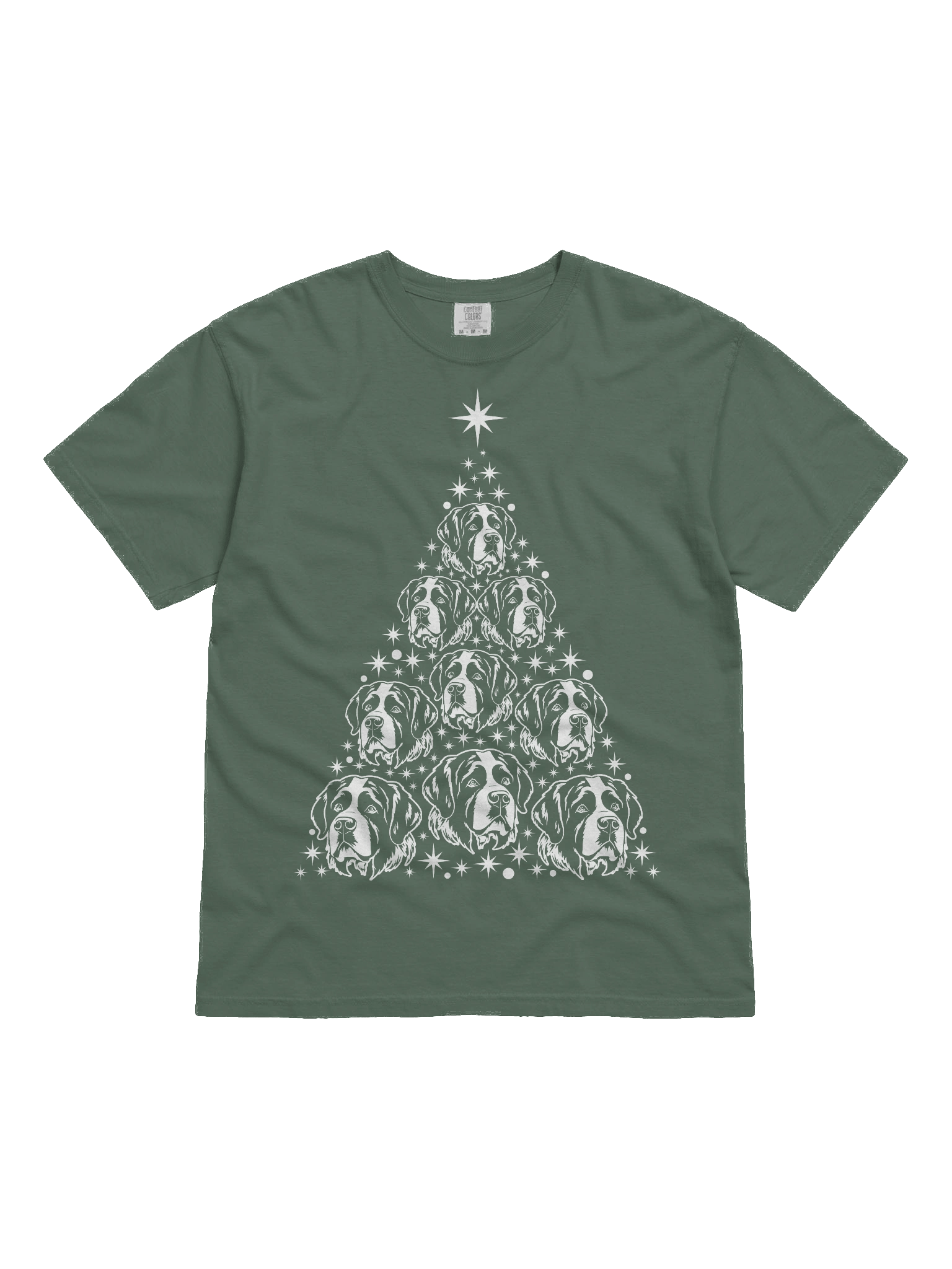 Saint Bernard Christmas Tree T-Shirt product image (2)