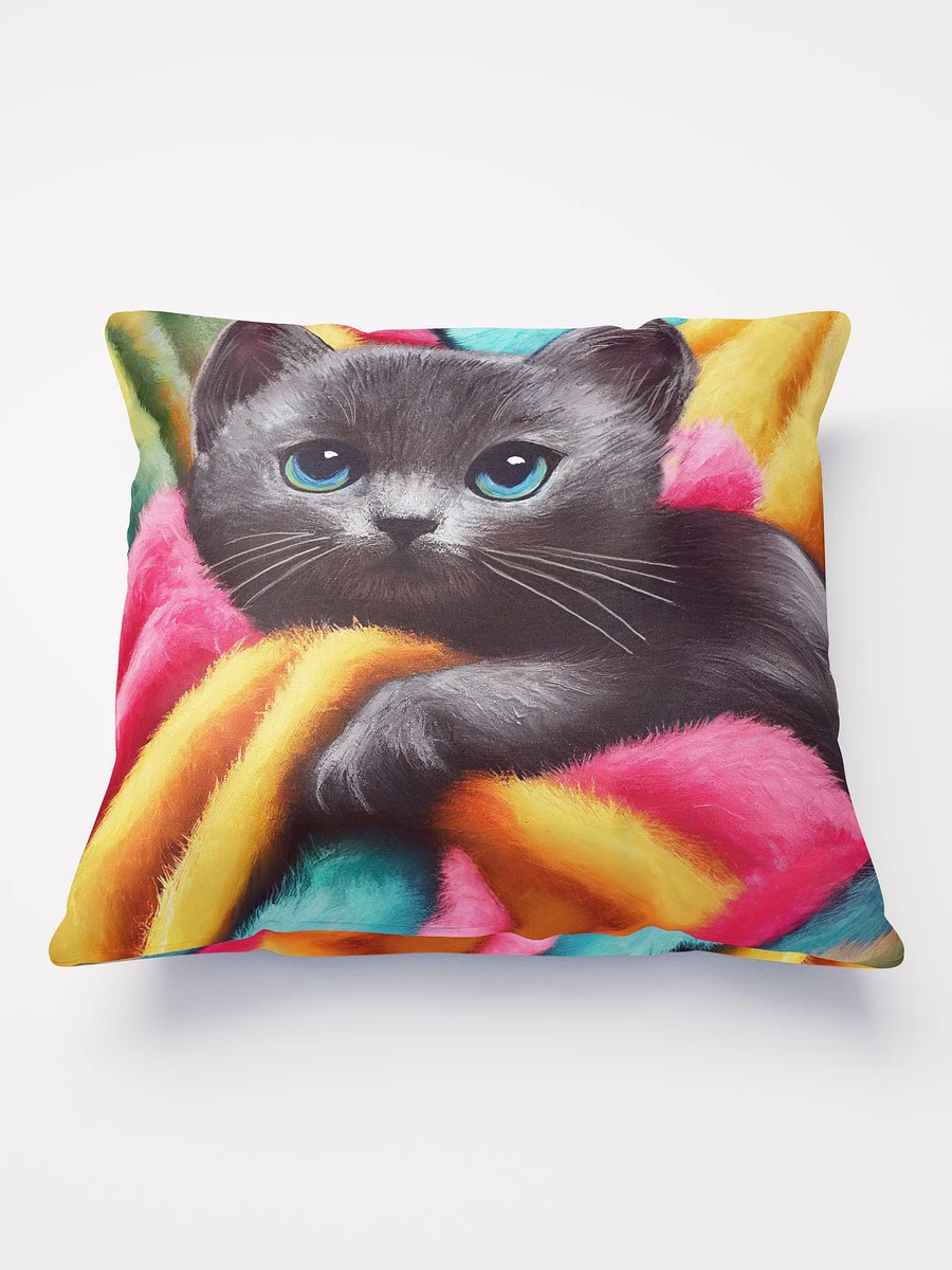 Dark Grey Kitten - Cute Cat Throw Pillow product image (2)