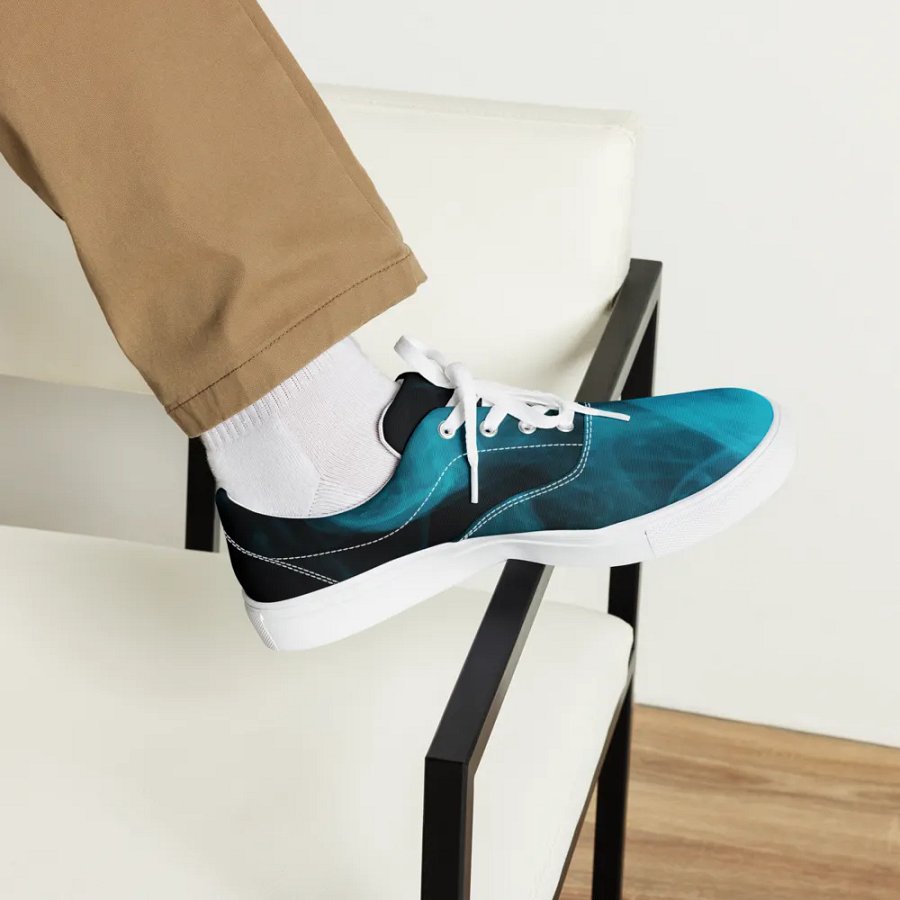 Ethereal Blue Smoke Swirl Men's Canvas Shoes product image (8)