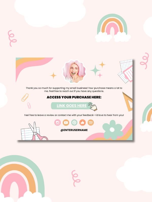 Whimsical MRR/PLR Thank You Cards product image (3)