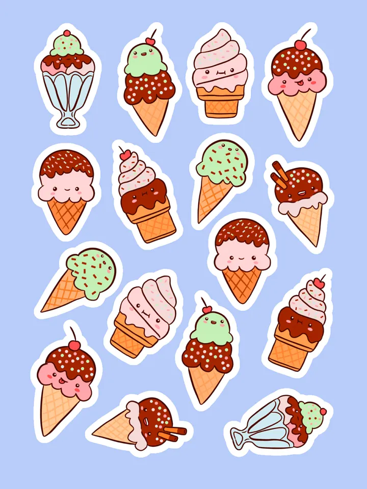 Whimsical Ice Cream Cone Sticker Sheet product image (2)