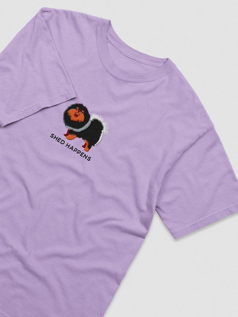 Shed Happens T-Shirt(Embroidered) of a Pomeranian(Black & Tan) product image (35)