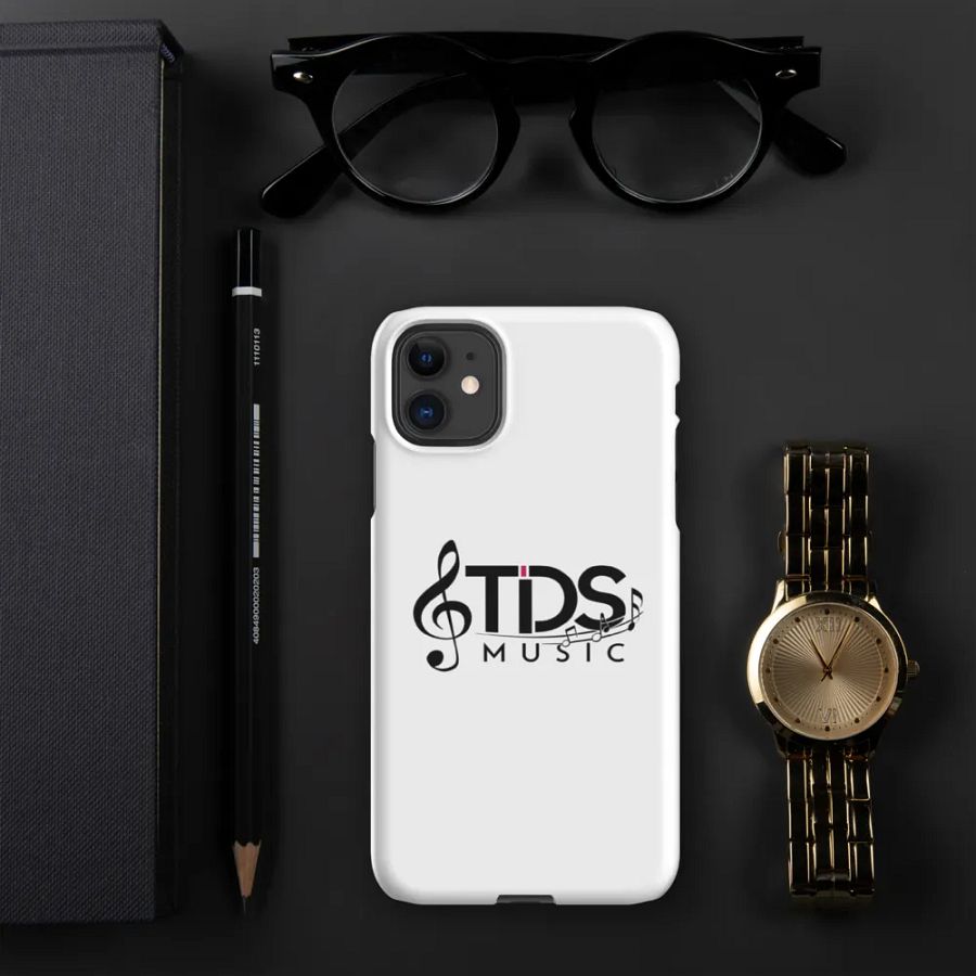 TDS Music White Glossy iPhone Snap Case with Music Notes Design product image (5)
