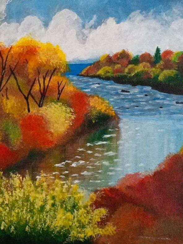 AUTUMN'S EMBRACE: A TRANQUIL DANCE OF TREES AND RIVER product image (2)