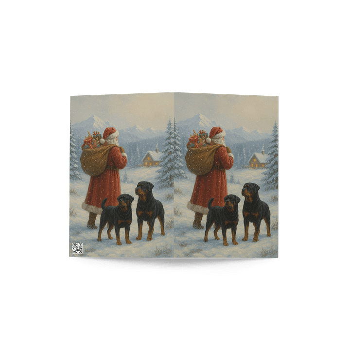 Snowy Santa Claus & Rottweilers Greeting Card product image (4)
