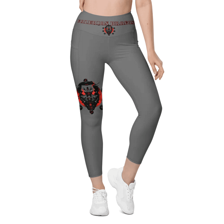 GRAY demon soul square up women's pocket leggings product image (1)