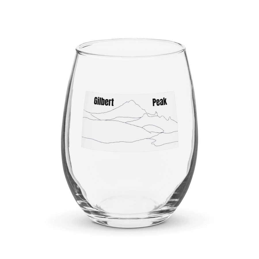 Gilbert Peak wine glass (plain sketch with lettering) product image (1)