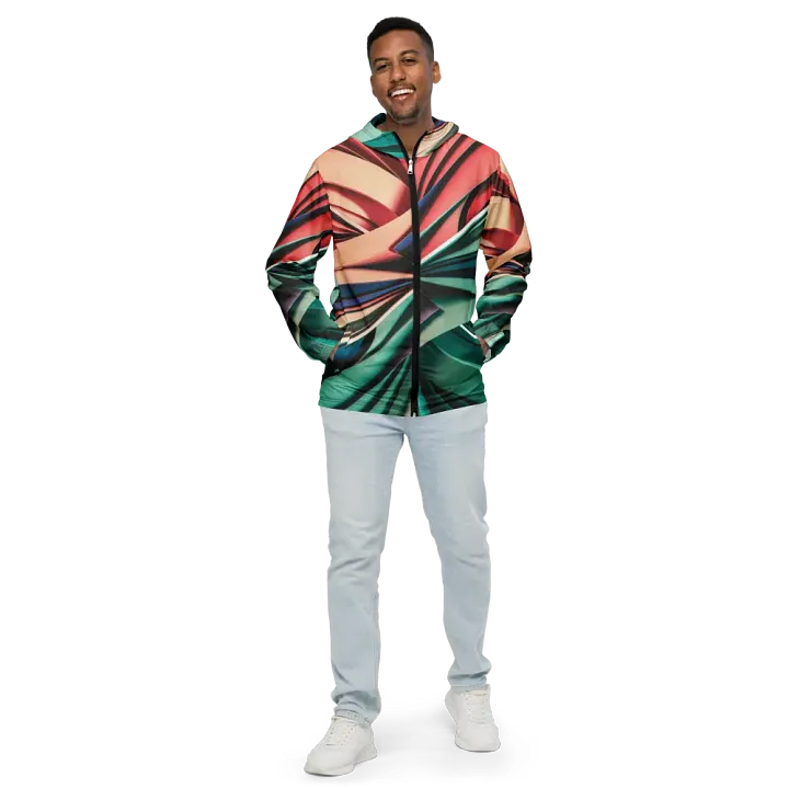 Abstract Geometric Unisex Windbreaker in Vibrant Colors (XS-3XL) product image (1)