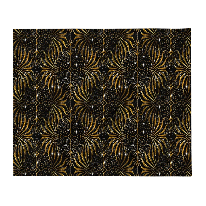 Black and Gold Victorian Sparkle Throw Blanket product image (13)