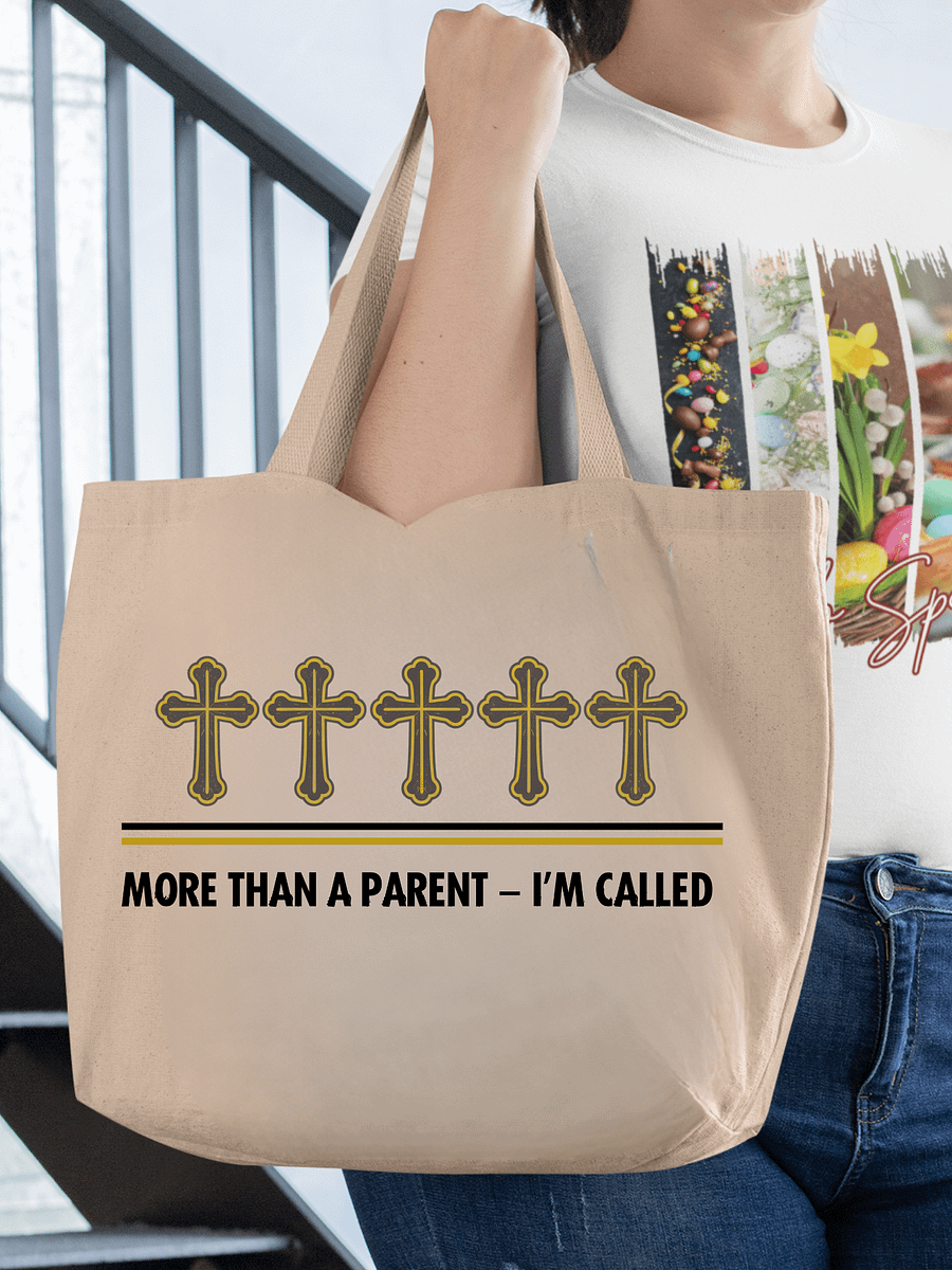 More Than A Parent - I Am Called | Christian Parents Organic Tote Bag | Faith-Based Gift for Christian parents product image (1)