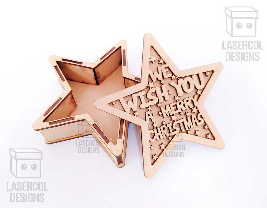 Christmas Star Box (2 Sizes, 5 Styles) - Laser Cut Files product image (7)