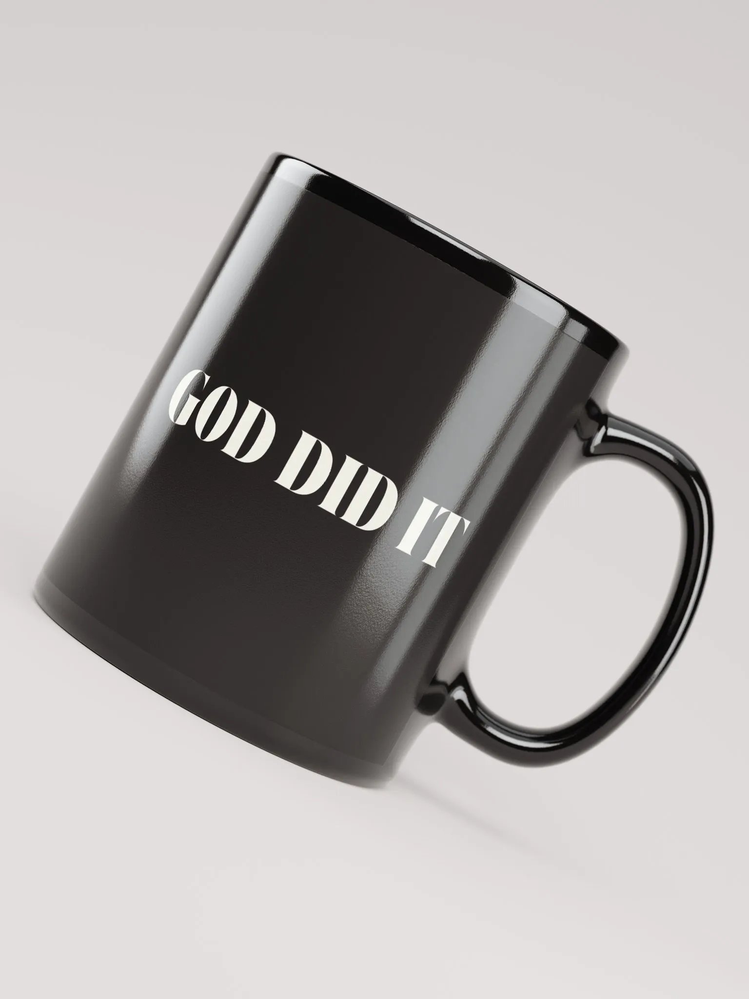 "GOD DID IT" Inspiration Black Glossy Mug product image (8)