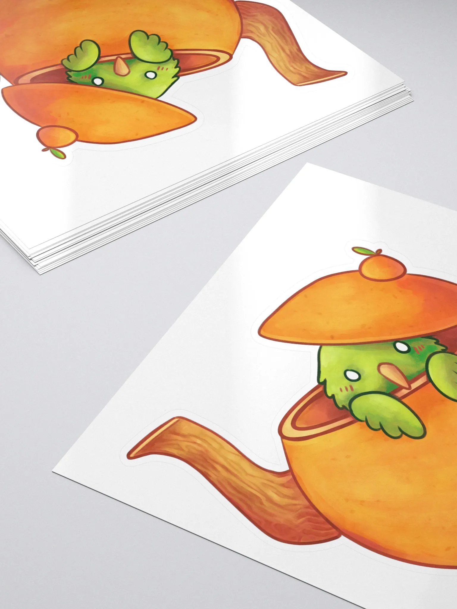 Birb in a Teapot Kiss-Cut Sticker product image (5)