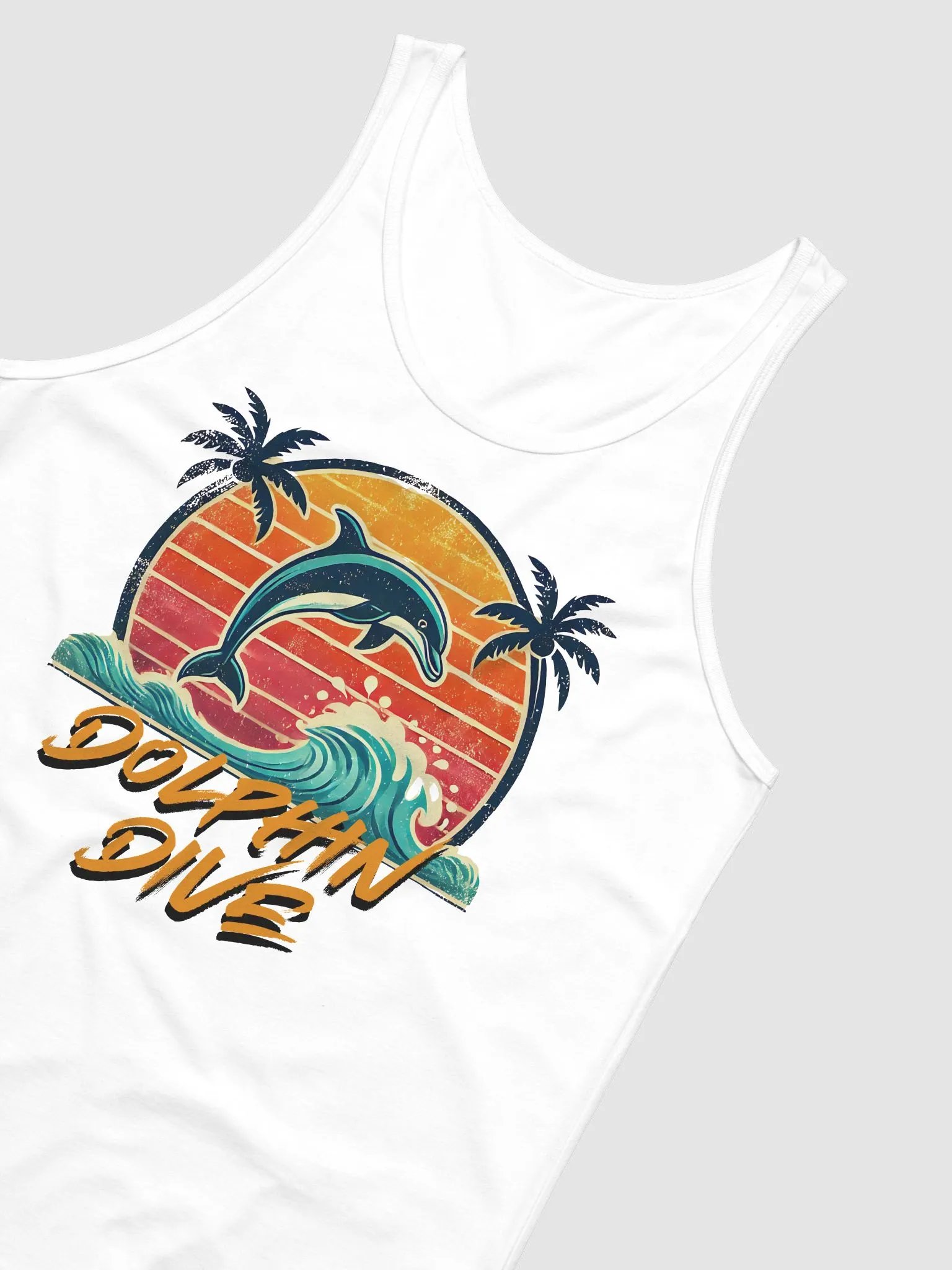 Sunset Dolphin Dive Tank Top product image (16)