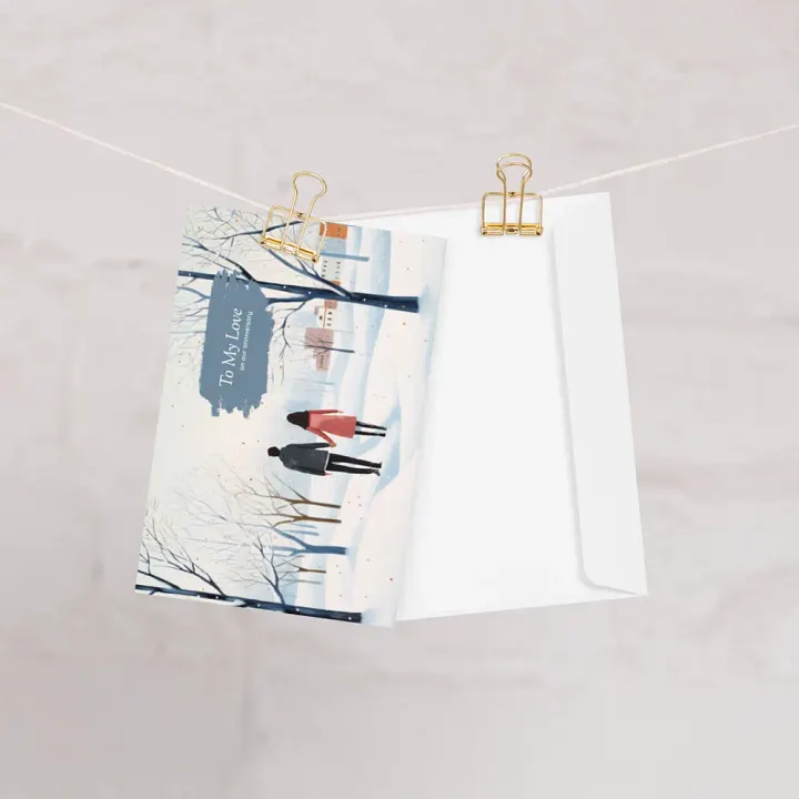 Snowy Anniversary Stroll Greeting Card product image (1)