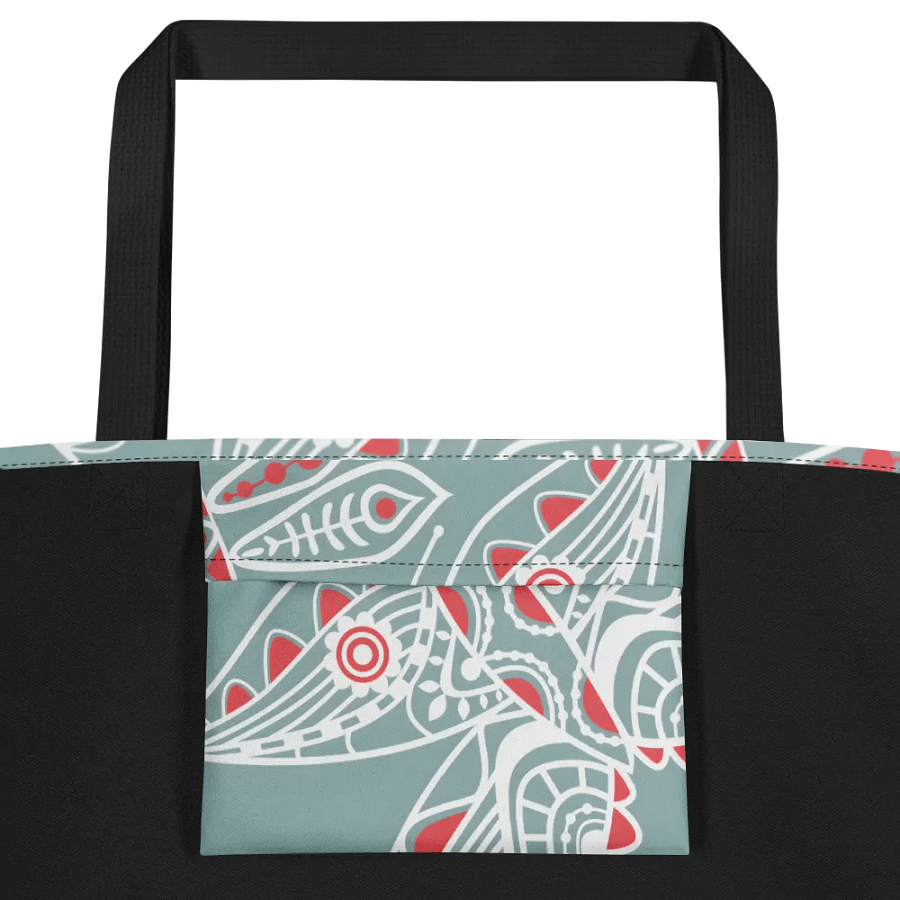 Abstract Butterfly Tote With Pocket Bag #733 product image (3)