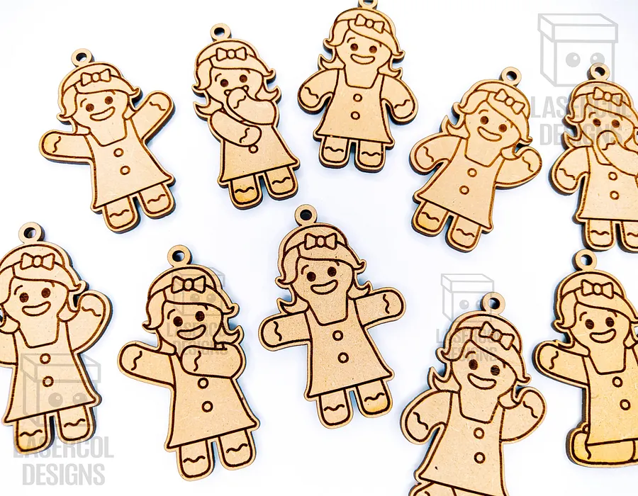 Gingerbread Cookies Christmas Ornaments Set 2 - Laser Cut Files product image (10)