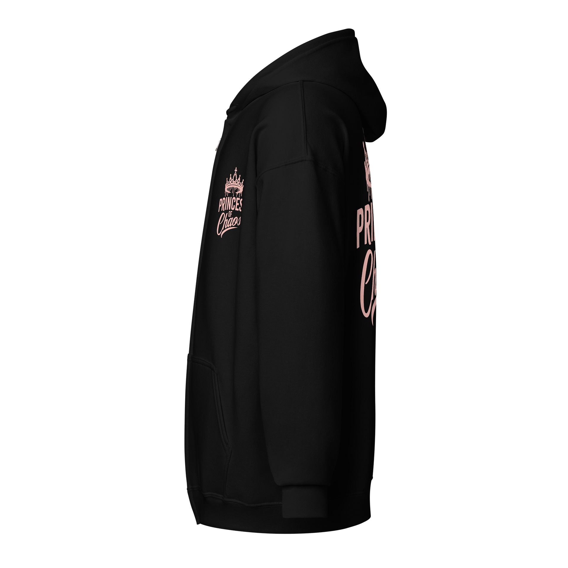 Princess of Chaos Tiara Zip Hoodie - Pink Text product image (3)