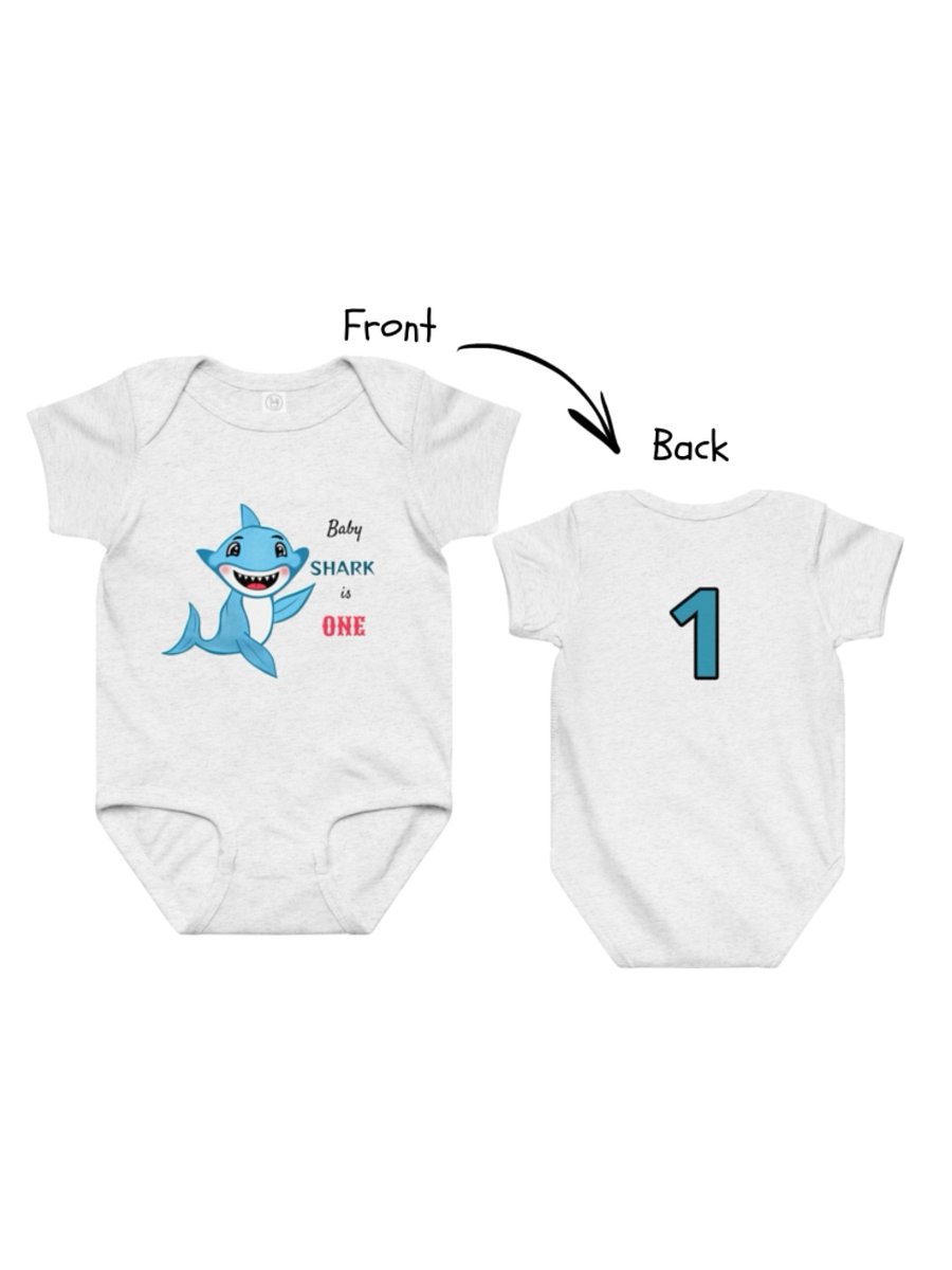 Cheerful Shark Baby Bodysuit product image (1)