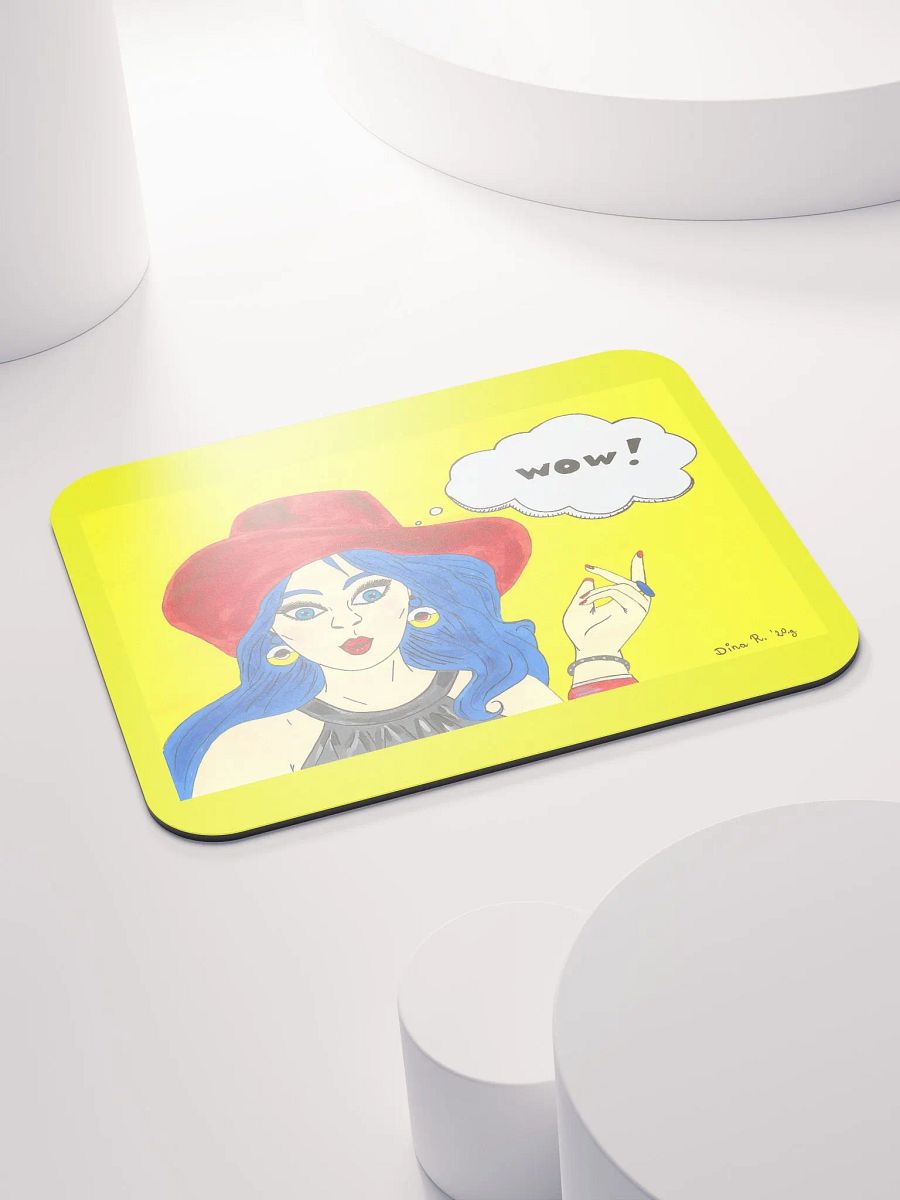 Pop art girl (art by Dina R.) acrylic painting picture - Classic Mouse Pad product image (4)