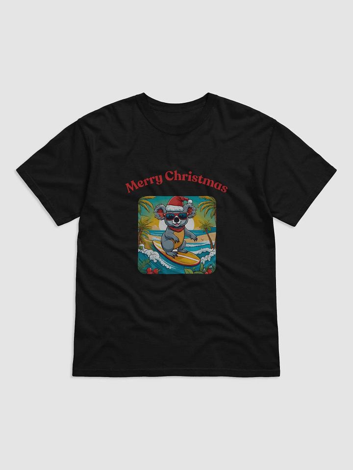 Festive Koala Surf Scene Merry Christmas T-Shirt - Red product image (1)