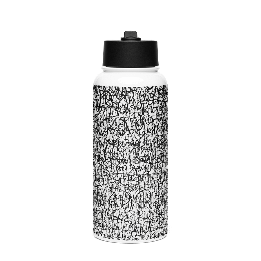 Rug Rag Stainless Steel Water Bottle with a Straw Lid in White product image (1)