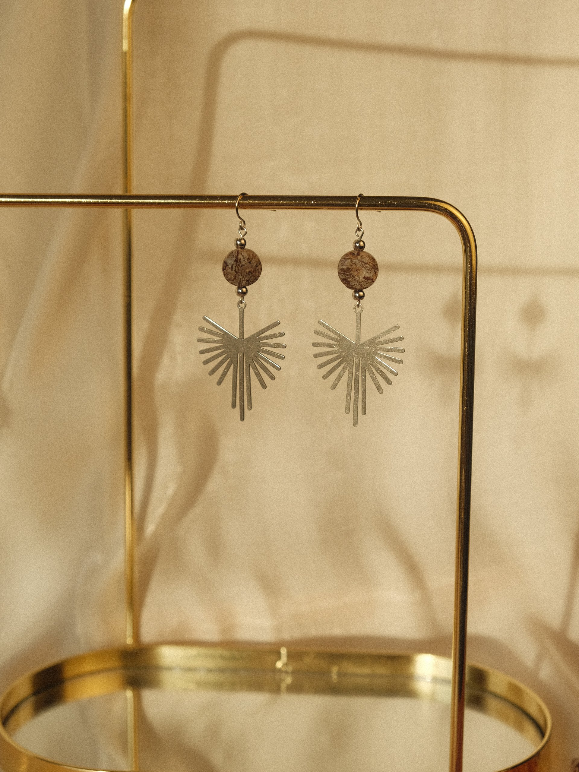 Snowflake Obsidian Sun Earrings product image (2)