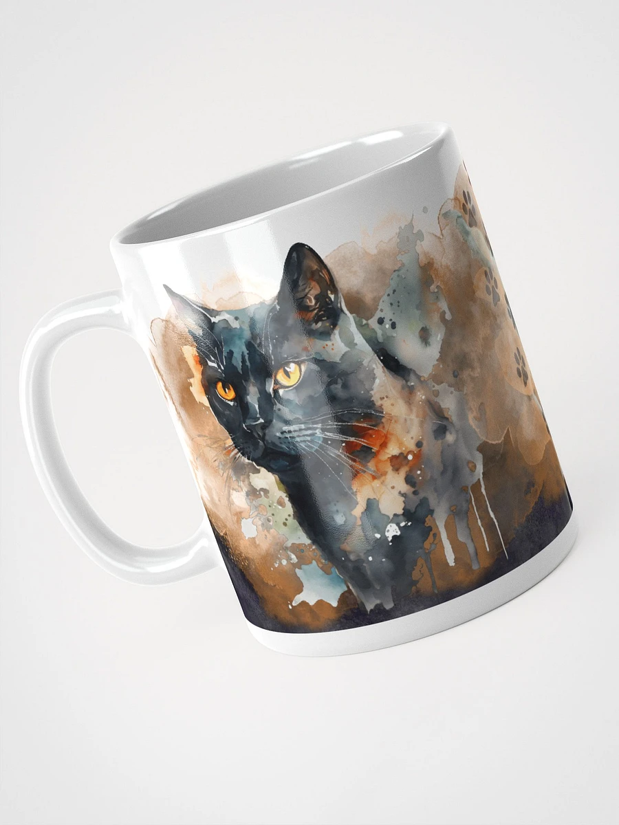 Staring Black Cat Watercolor Style Mug product image (4)