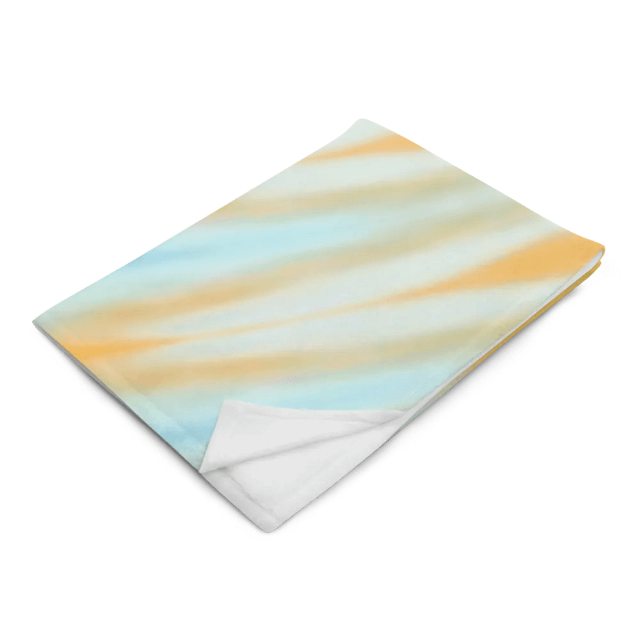 Blue Orange & White Striped Feathered Slanted Pattern Throw Blanket product image (6)