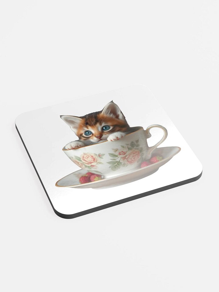 Kitten Teatime Cork Coaster product image (1)