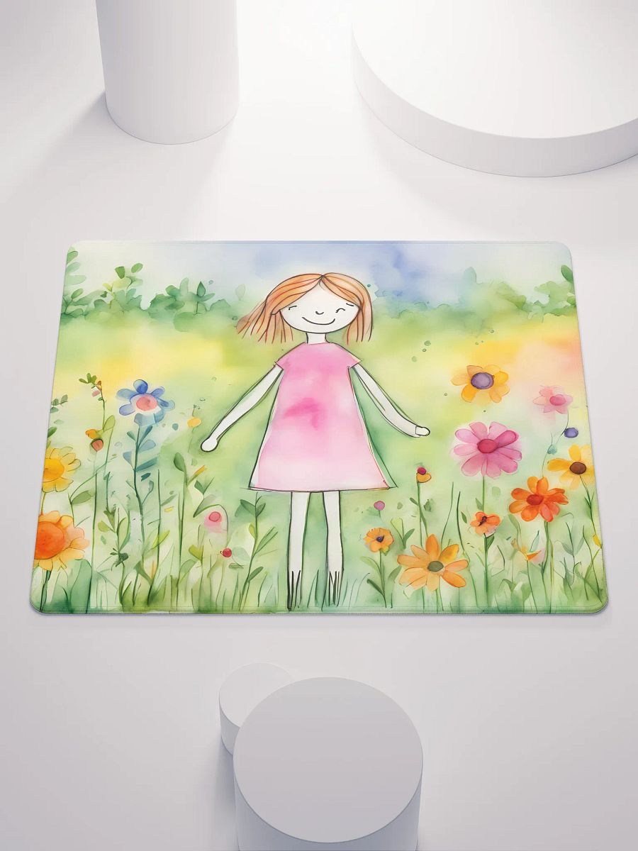 Pink Little Lady Doing Her Flower Thing, Gaming Mouse Pad, 2 Sizes product image (1)