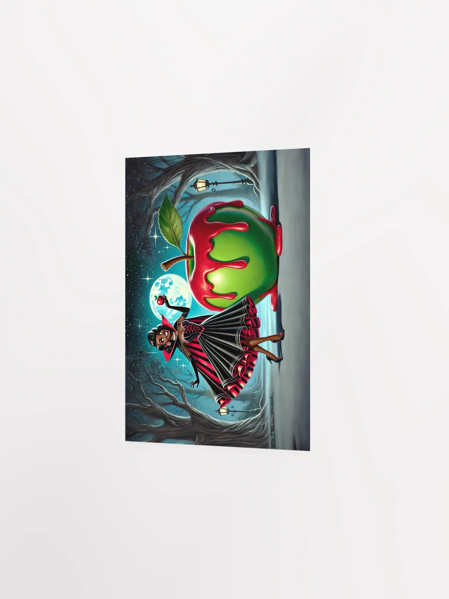 Whimsical Vampire and Apple Halloween Premium Matte Poster product image (6)